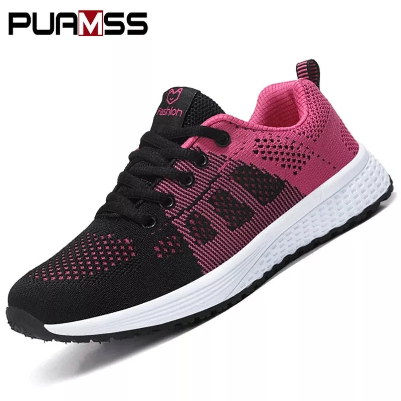 Women Casual Shoes Breathable Walking Mesh Lace Up Platform Shoes for Women Sneakers Women Tennis shoes